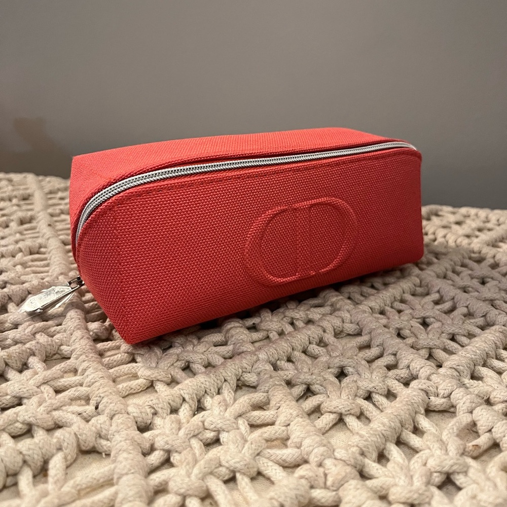 NEW red Dior makeup pouch/ pencil case
